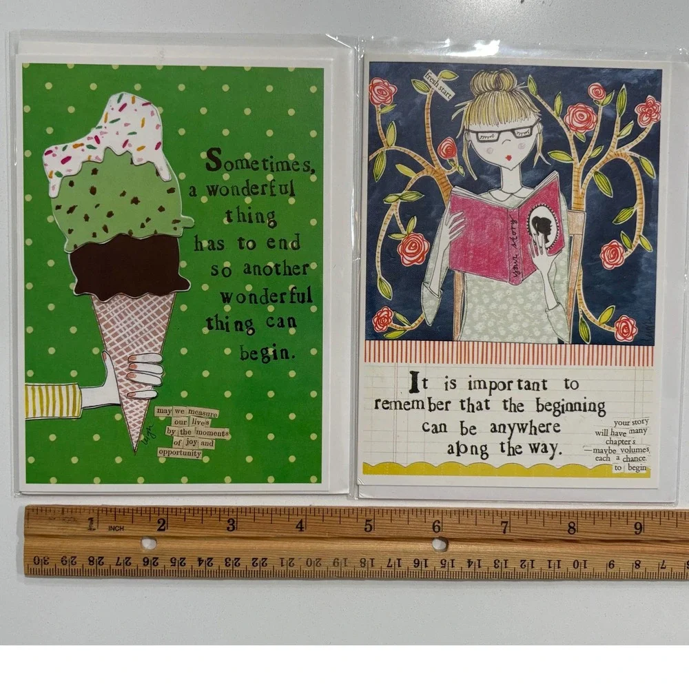 2 Curly Girl Design Stationery Greeting‎ Cards Inspirational Quotes Blank Inside